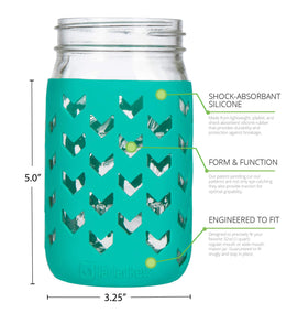 JarJackets dishwasher-safe sleeve keeps jars easy to clean and ready for reuse.