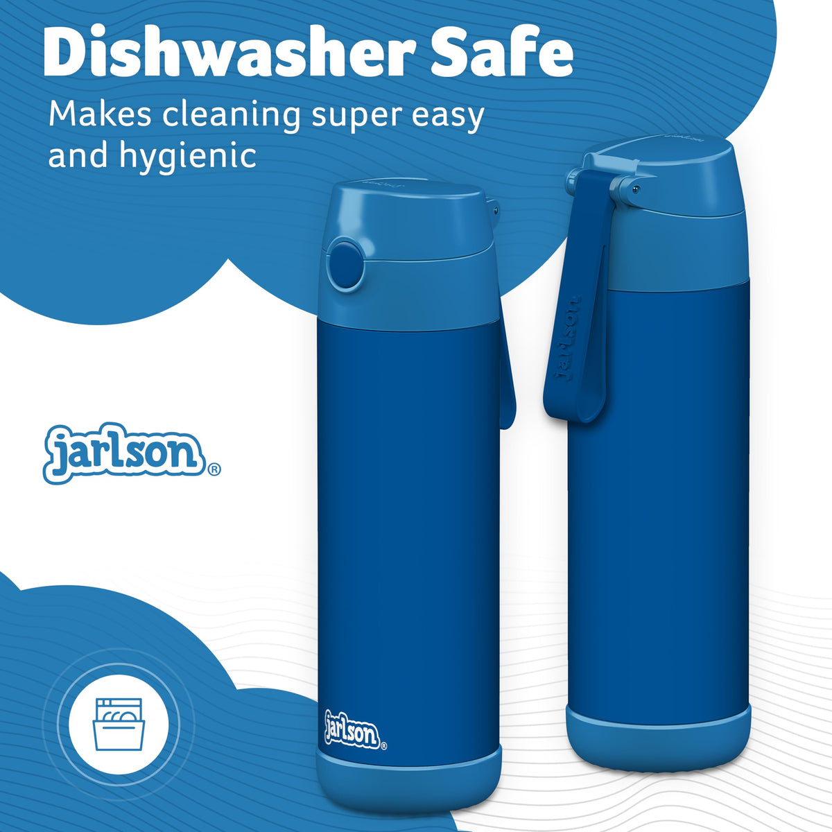 Jarlson Charli 18oz bottle with silicone straw for one-hand use
