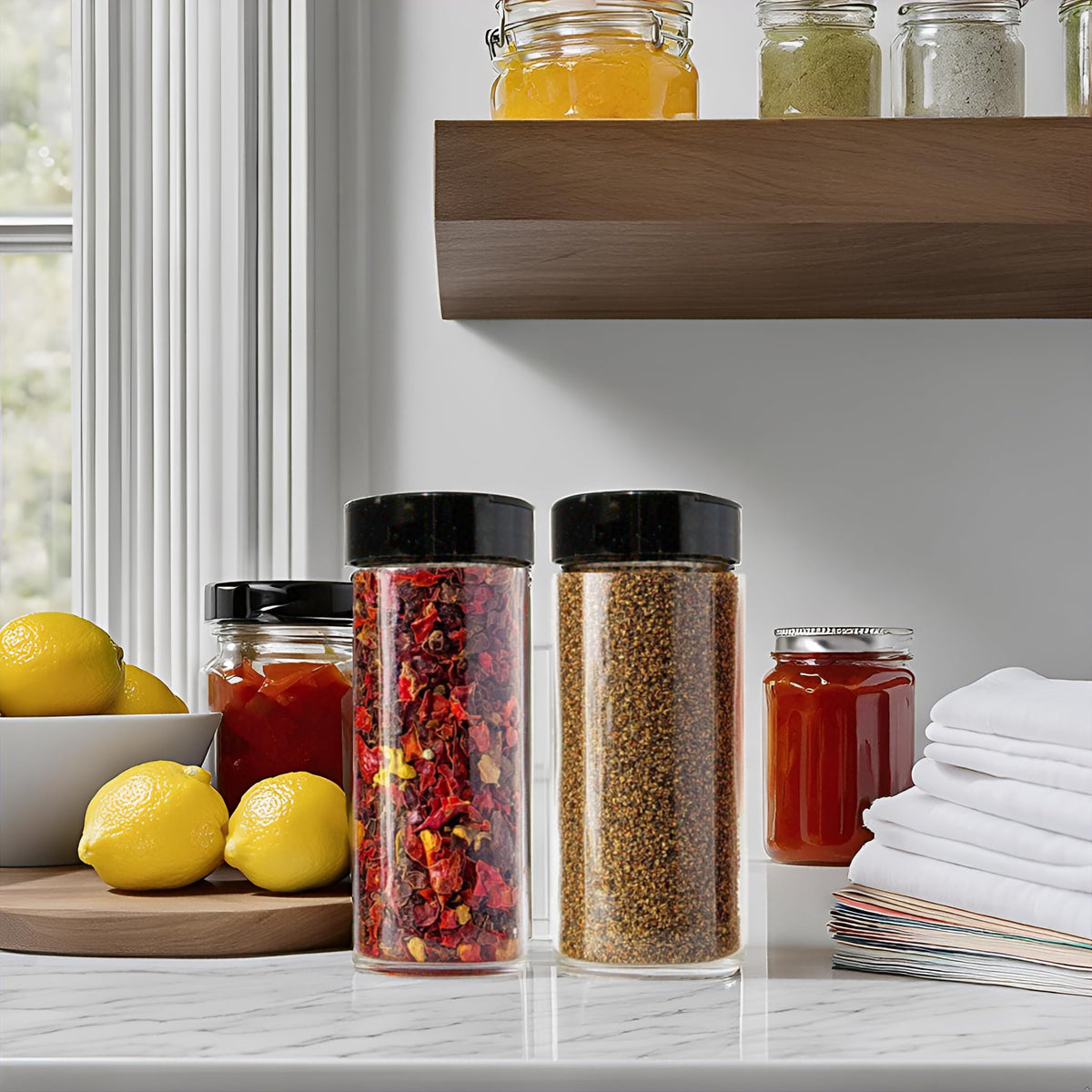 JARMING COLLECTIONS glass spice shaker insert for adjustable sprinkling.