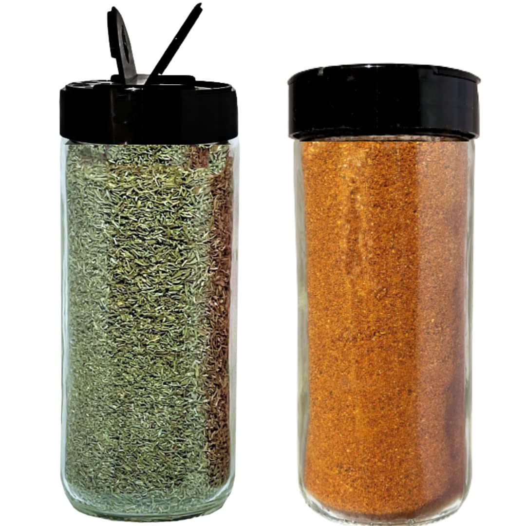 JARMING COLLECTIONS 16oz glass spice shaker with lid for organized, easy seasoning.