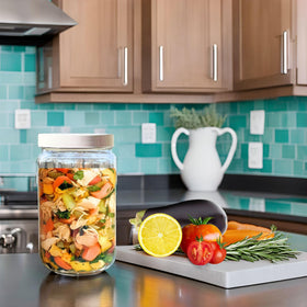 JARMING COLLECTIONS BPA-free lid keeps contents fresh with a secure seal.