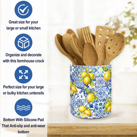 JarThenaAMCS Capri Lemon ceramic holder with bright pattern makes a thoughtful gift