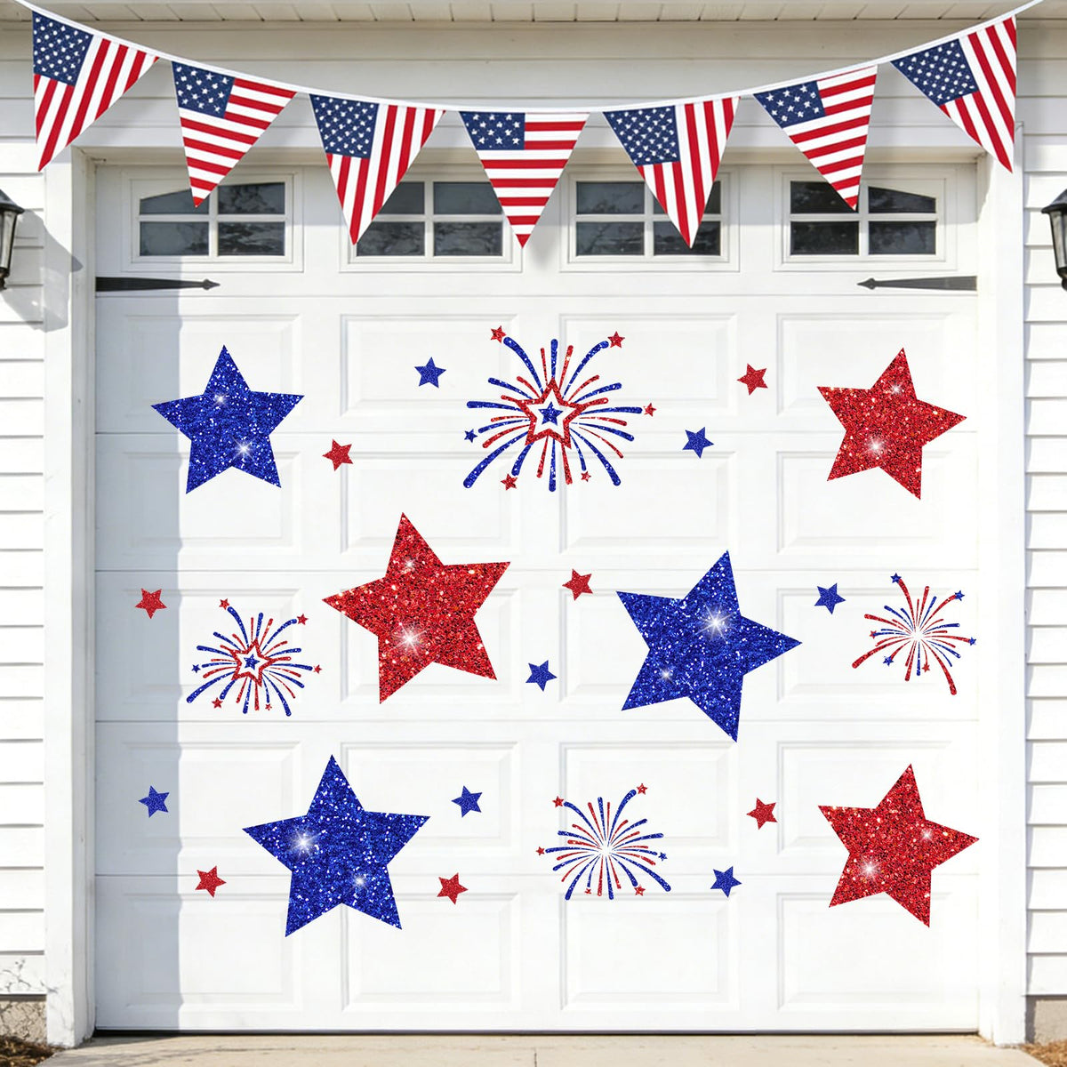 JarThenaAMCS patriotic magnets with blue star design for garage doors and metal surfaces.