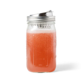 Jarware fruit infuser lid on a wide-mouth mason jar for on-the-go hydration