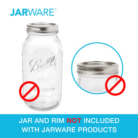 Jarware sip-tab seal close-up showing drip-free performance