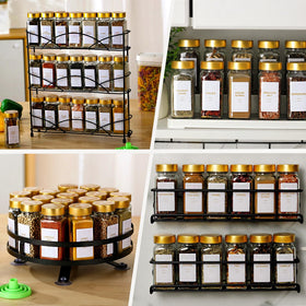 Jarxsun glass spice jars with gold lids close up showing premium finish