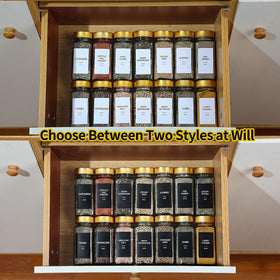 Jarxsun spices in jars on organized kitchen shelf