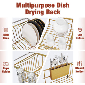 Rack with built-in cutlery holder from JASIWAY Gold for organized utensils.