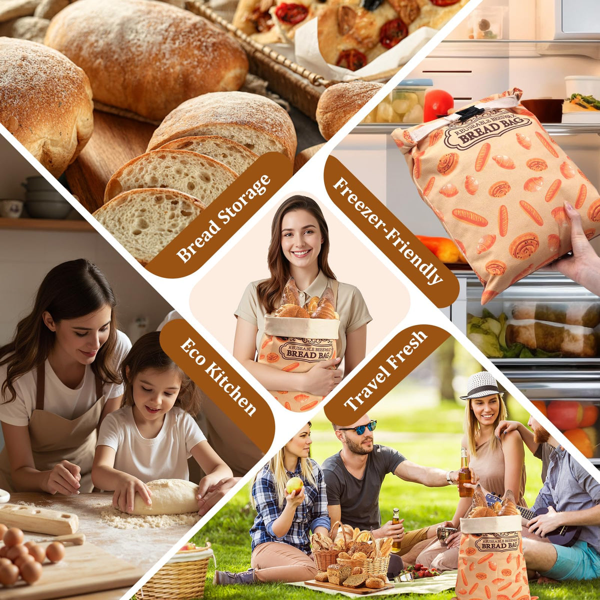 Jasiboona eco-friendly materials label emphasizes sustainable bread storage.