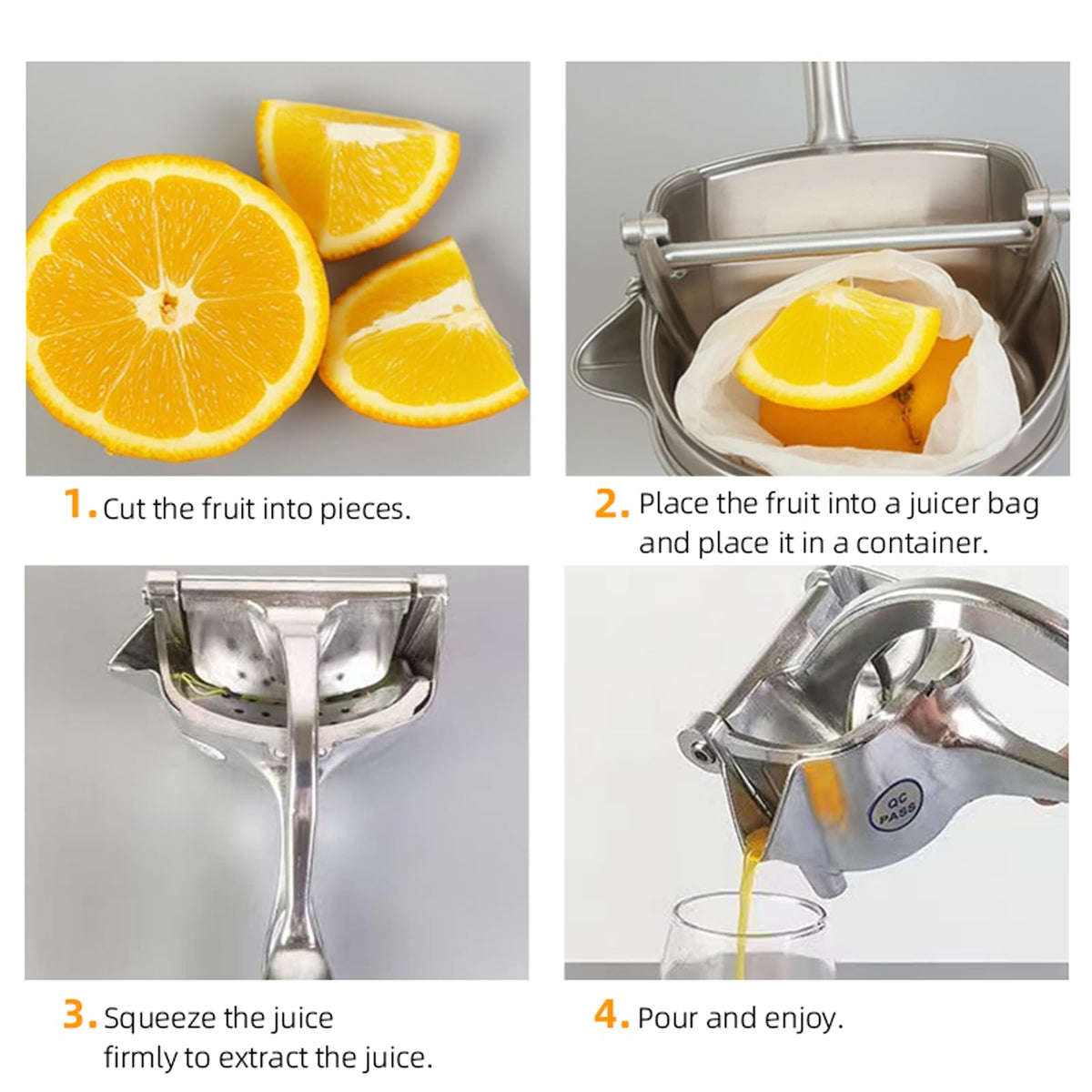 JASISS 0.6L capacity allows collecting more juice before pouring.