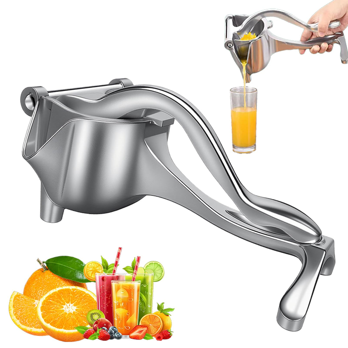 JASISS multi-fruit squeezer handles lemons, oranges, pomegranates, and more.