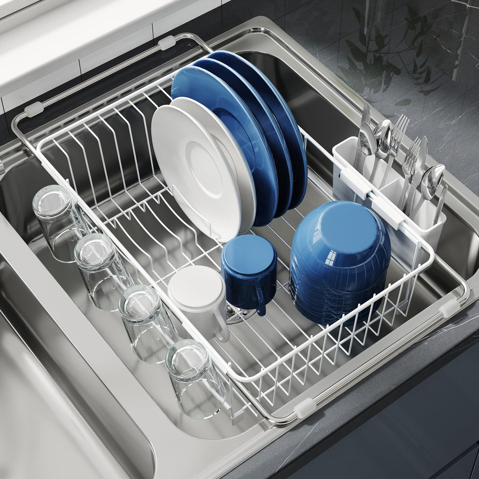 JASIWAY dish drying rack in sink for compact organization and quick drying