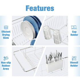 JASIWAY dish drying rack stainless steel detail highlights rust-proof construction