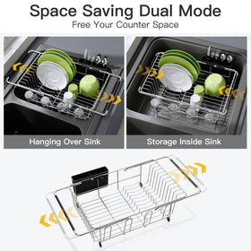 JASIWAY dish rack with utensil holder keeps drying organized