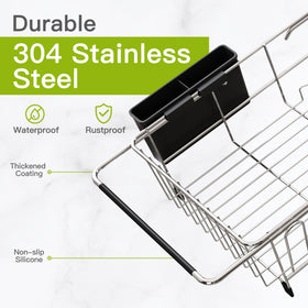 JASIWAY over-sink dish rack fits single or double bowls