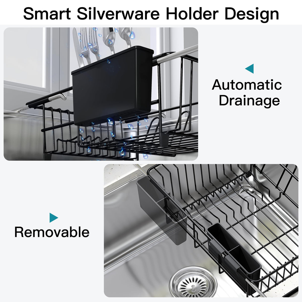 JASIWAY space-saving sink rack preserves counter space and aids drying