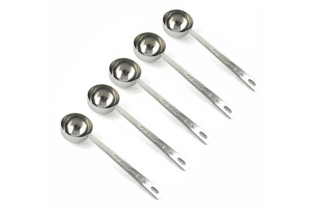 Jasni stainless steel measuring scoop with mirror finish for precise coffee dosing