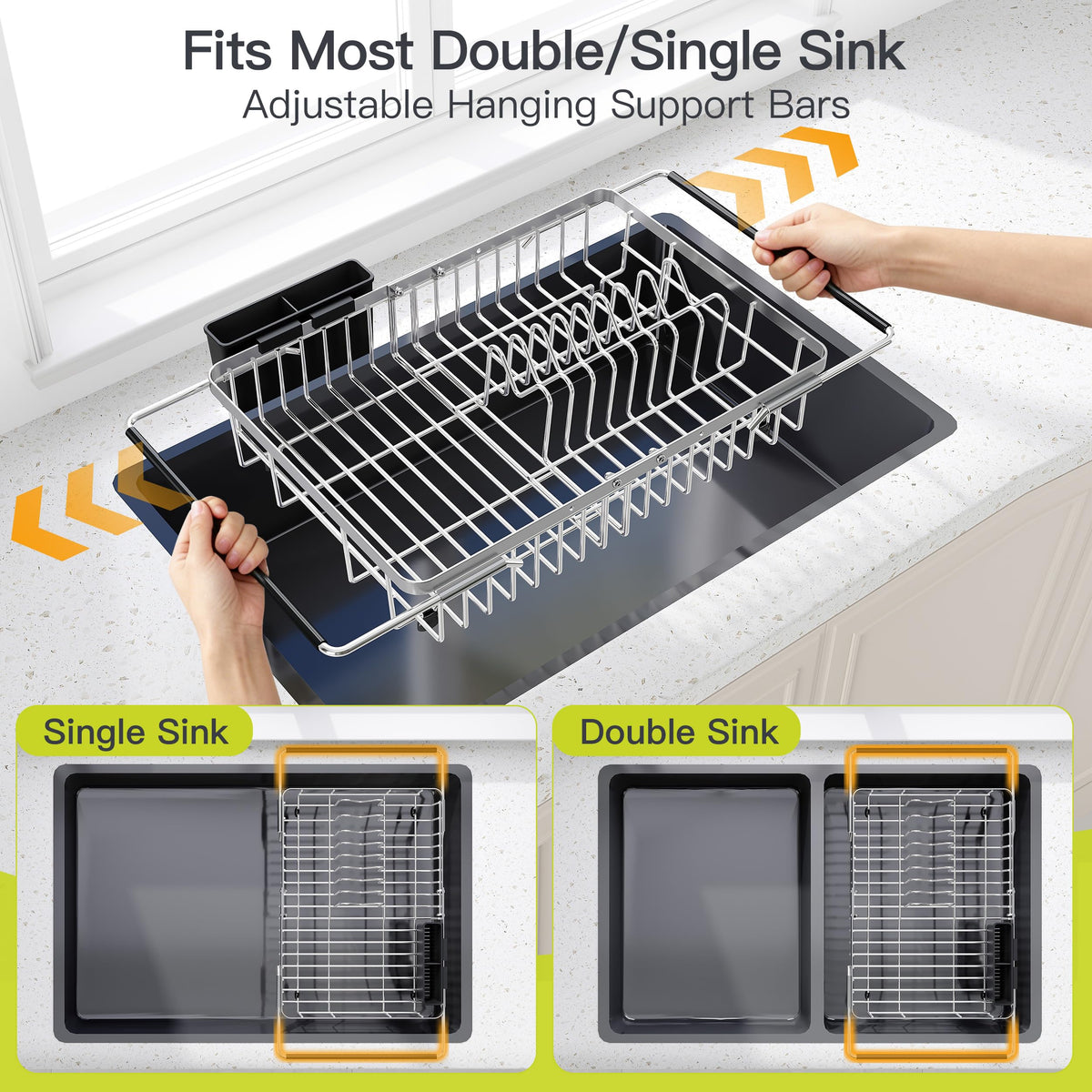 JASIWAY adjustable sink bars fit most sinks securely.