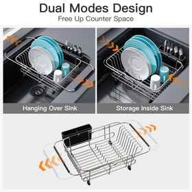 JASIWAY compact insink dish rack saves counter space in small kitchens.