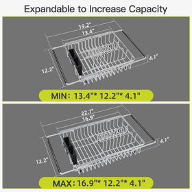 JASIWAY dish rack expands in depth to increase drying space.