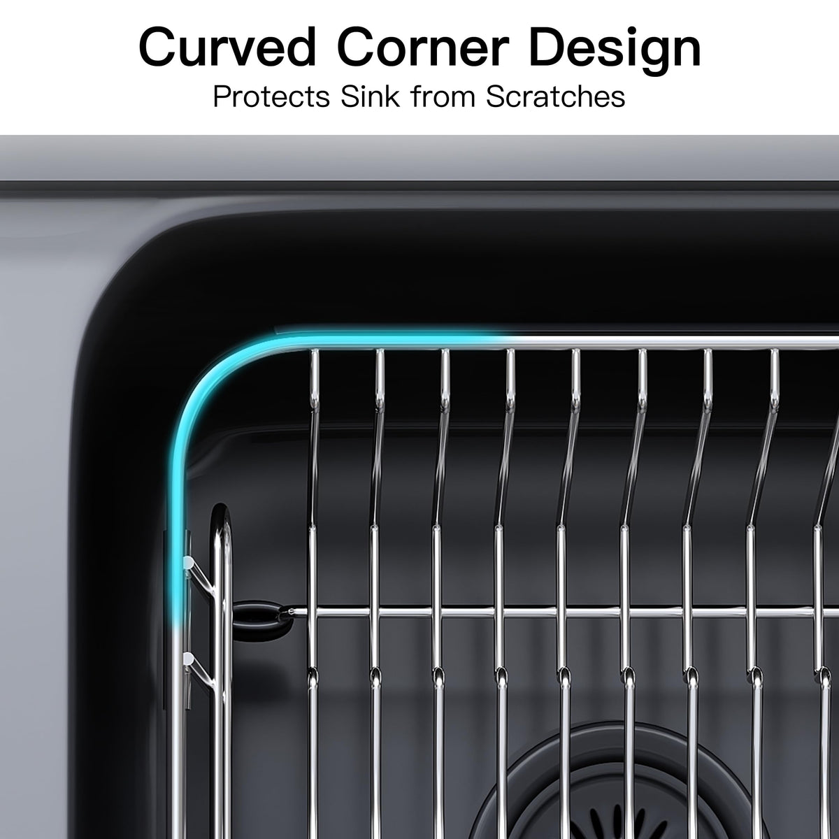 JASIWAY smooth wire frame cleans quickly after rinsing under tap.