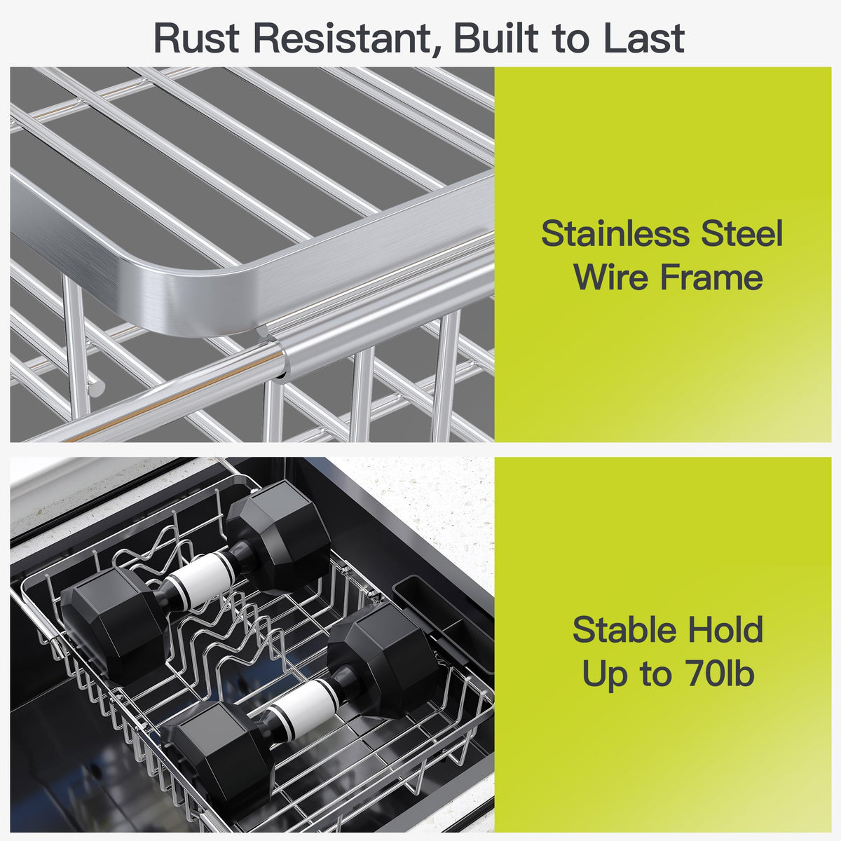 JASIWAY open-wire design drains directly into the sink for quick drying.