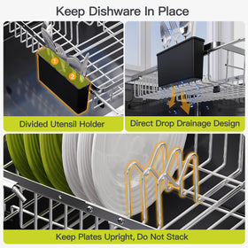 JASIWAY compact kitchen organization with over-sink drying rack.