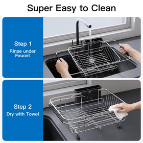 JASIWAY space-saving dish rack is ideal for apartments and RV kitchens.