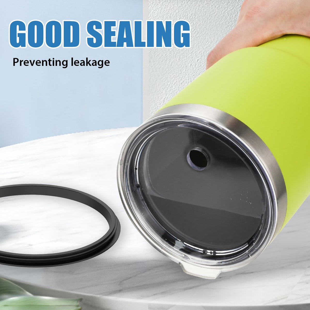 JaunniQir straw cleaning brush included for easy maintenance.