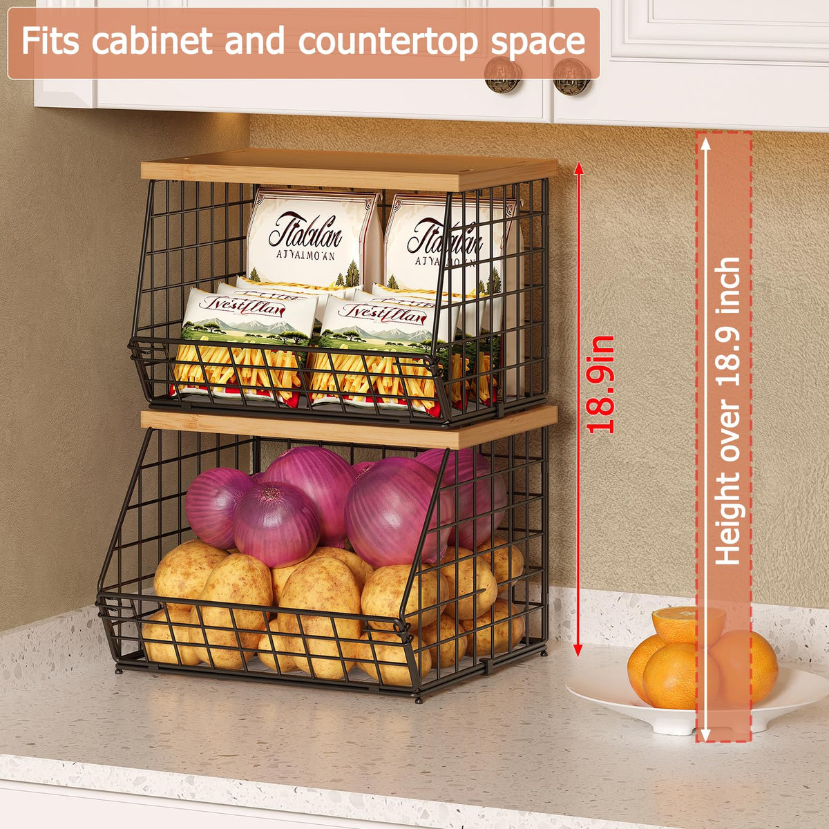Jautokerdar stackable kitchen organizer demonstrates space-saving design