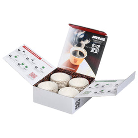 JavaJig reusable coffee filters in packaging, highlighting eco-friendly design for everyday brewing.