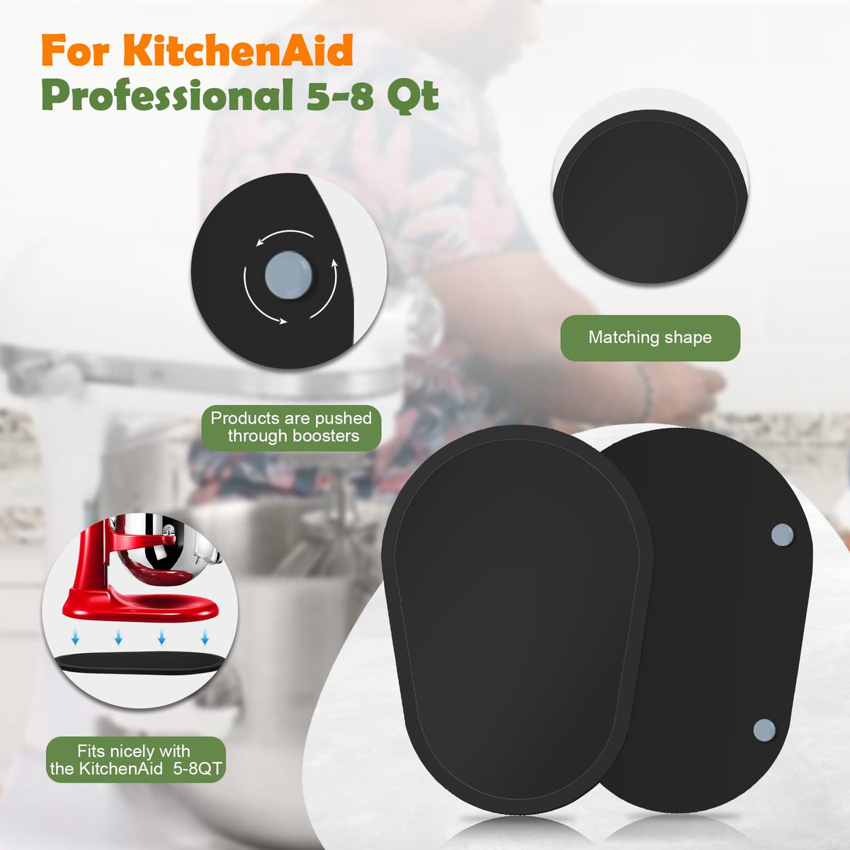 JAYOBGO sliding tray on the counter keeps the mixer accessible and organized