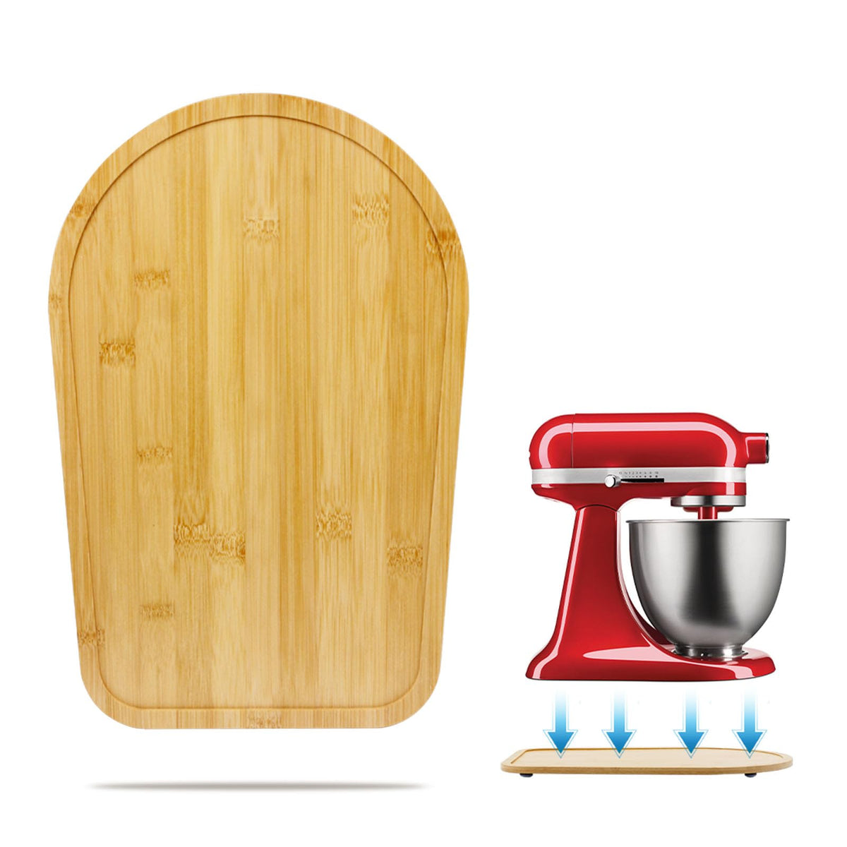 JAYOBGO bamboo mixer slider mat on tilt-head in action easing heavy movements