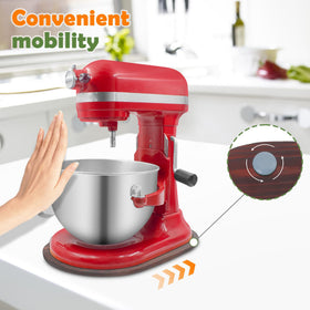 JAYOBGO sliding tray reduces wear on countertops and mixer.