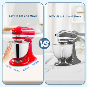 Smooth glide reduces effort when repositioning the mixer for recipes
