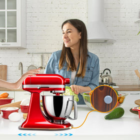 JAYOBGO quick-sliding tray reduces effort repositioning a mixer.