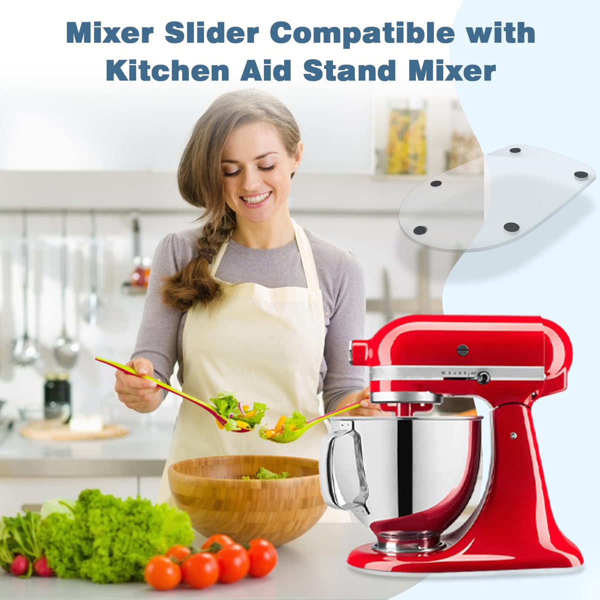Transparent surface blends with counters while keeping the Jayobgo mixer stable