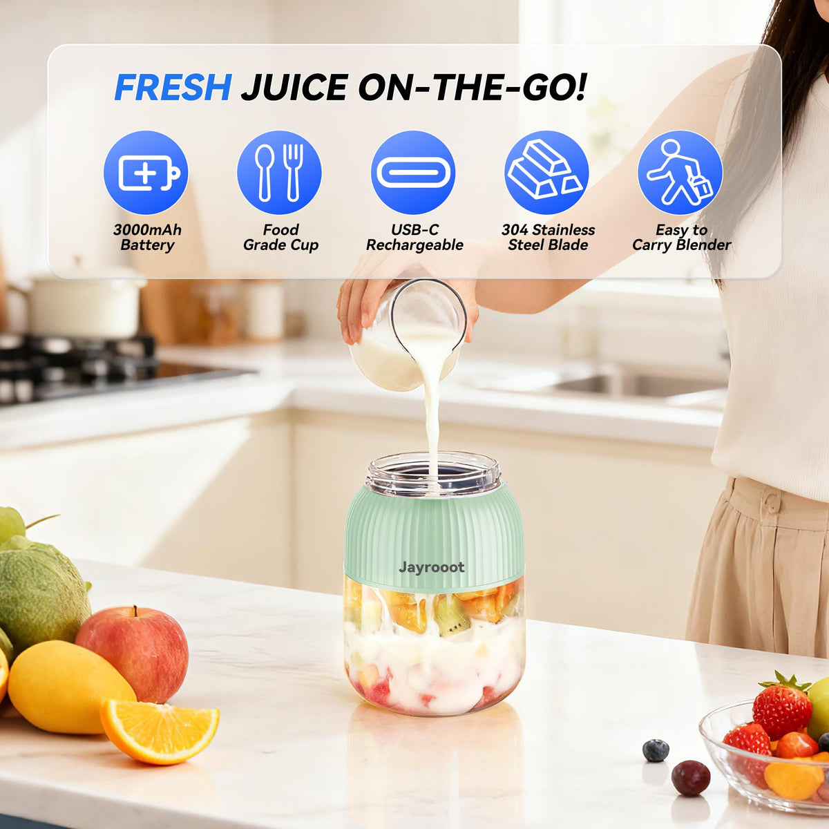 Jayrooot blender with 10 blades and LCD display for fast blending.