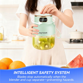 Jayrooot portable blender with carry strap for travel and gym.