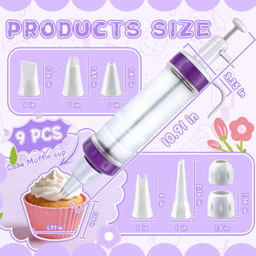 JAYVAR buttercream flowers become easier with this decorating syringe set.