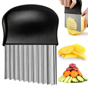 JAYVAR Crinkle Cutter with stainless steel blade for durable, even cuts
