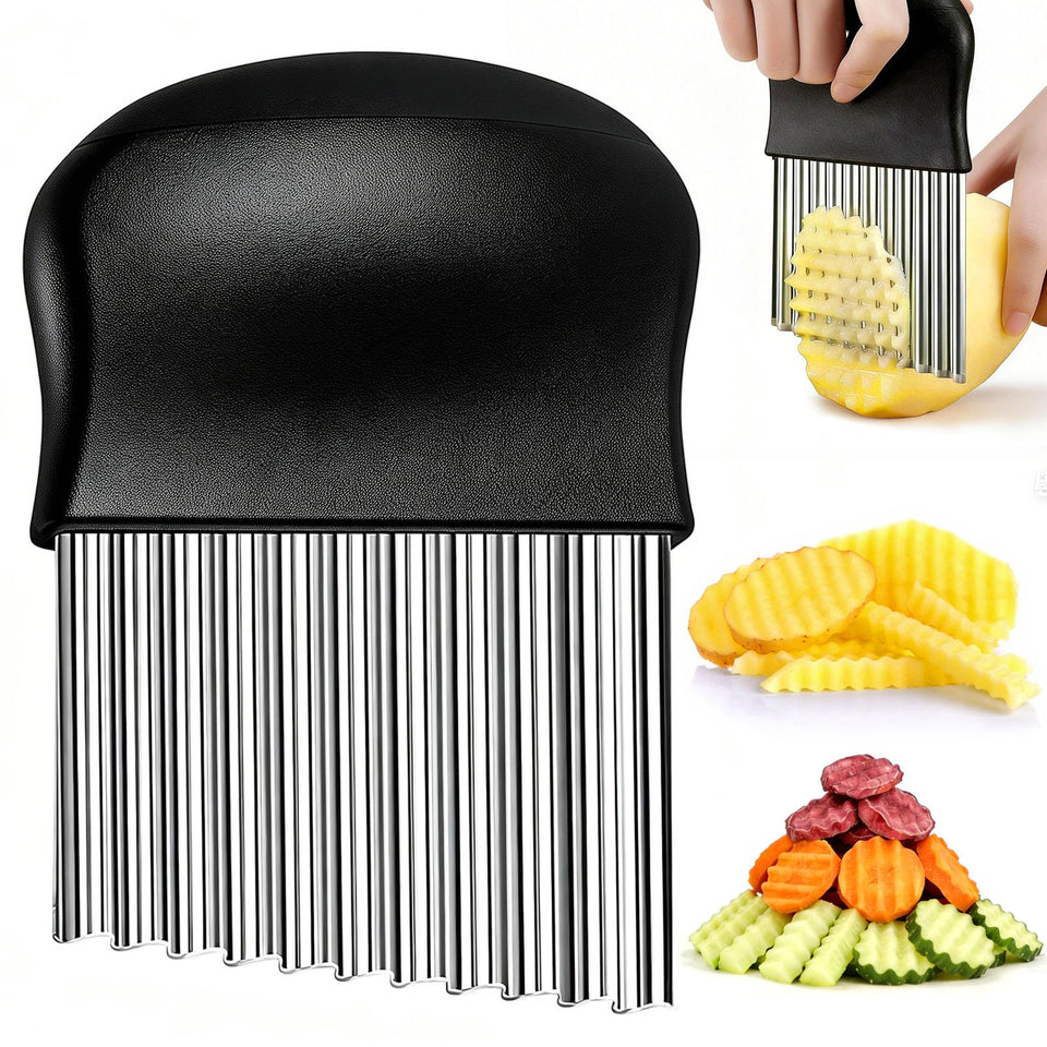 JAYVAR Crinkle Cutter with stainless steel blade for durable, even cuts