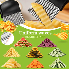 JAYVAR Crinkle Cutter slices vegetables and fruits evenly for a neat presentation