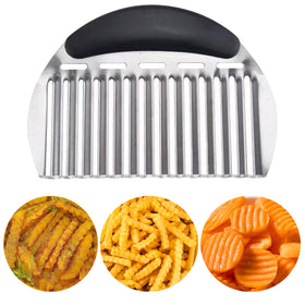 JAYVAR Large Crinkle Cutter front view for effortless slicing with sturdy handle.
