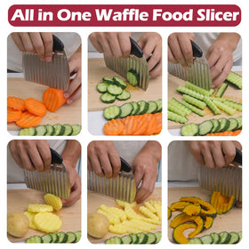 JAYVAR in use making restaurant-style crinkle fries at home.