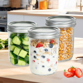 Jazb durable glass jar 16oz withstands hot and cold contents