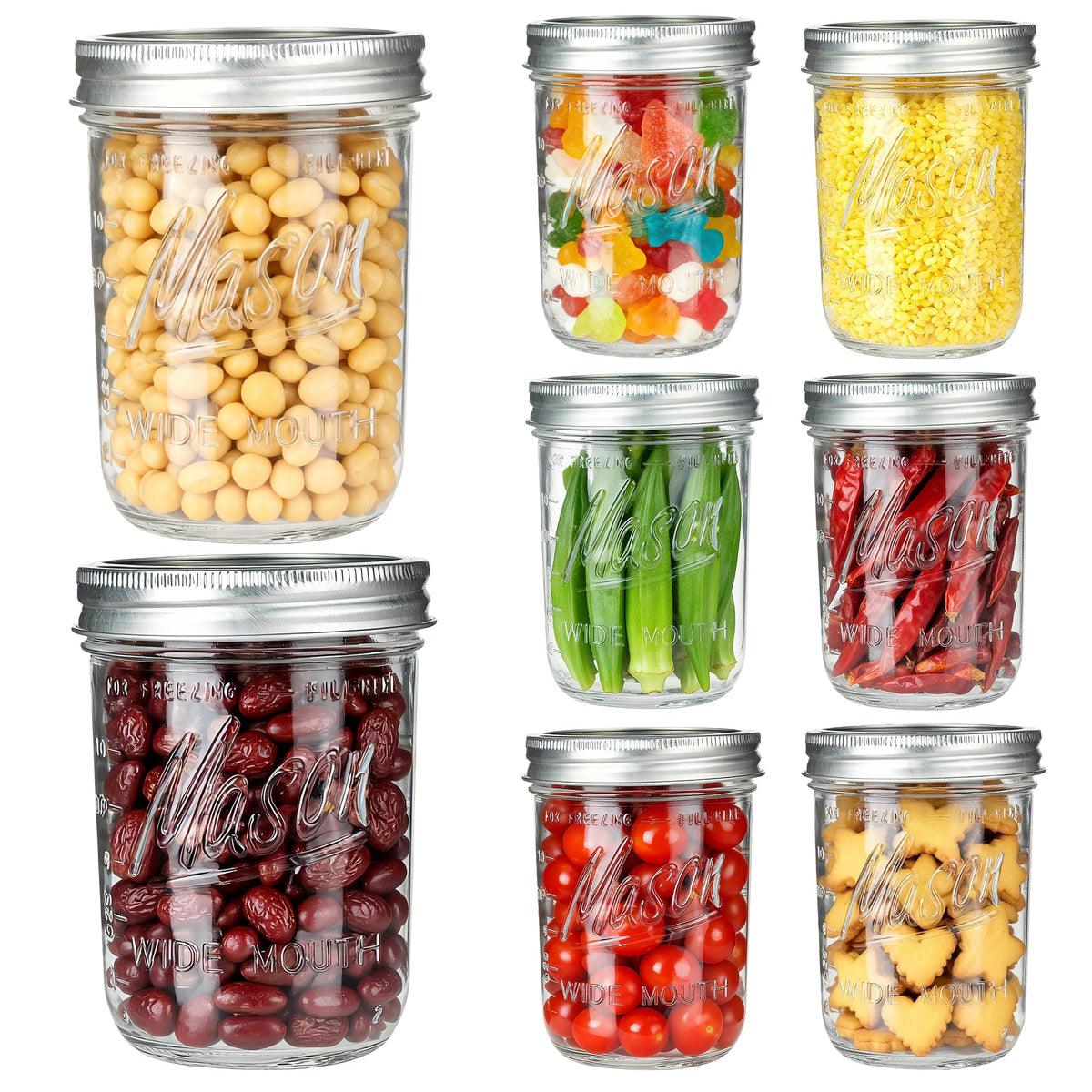 Jazb wide-mouth 16oz jar with lids for easy filling and portion control