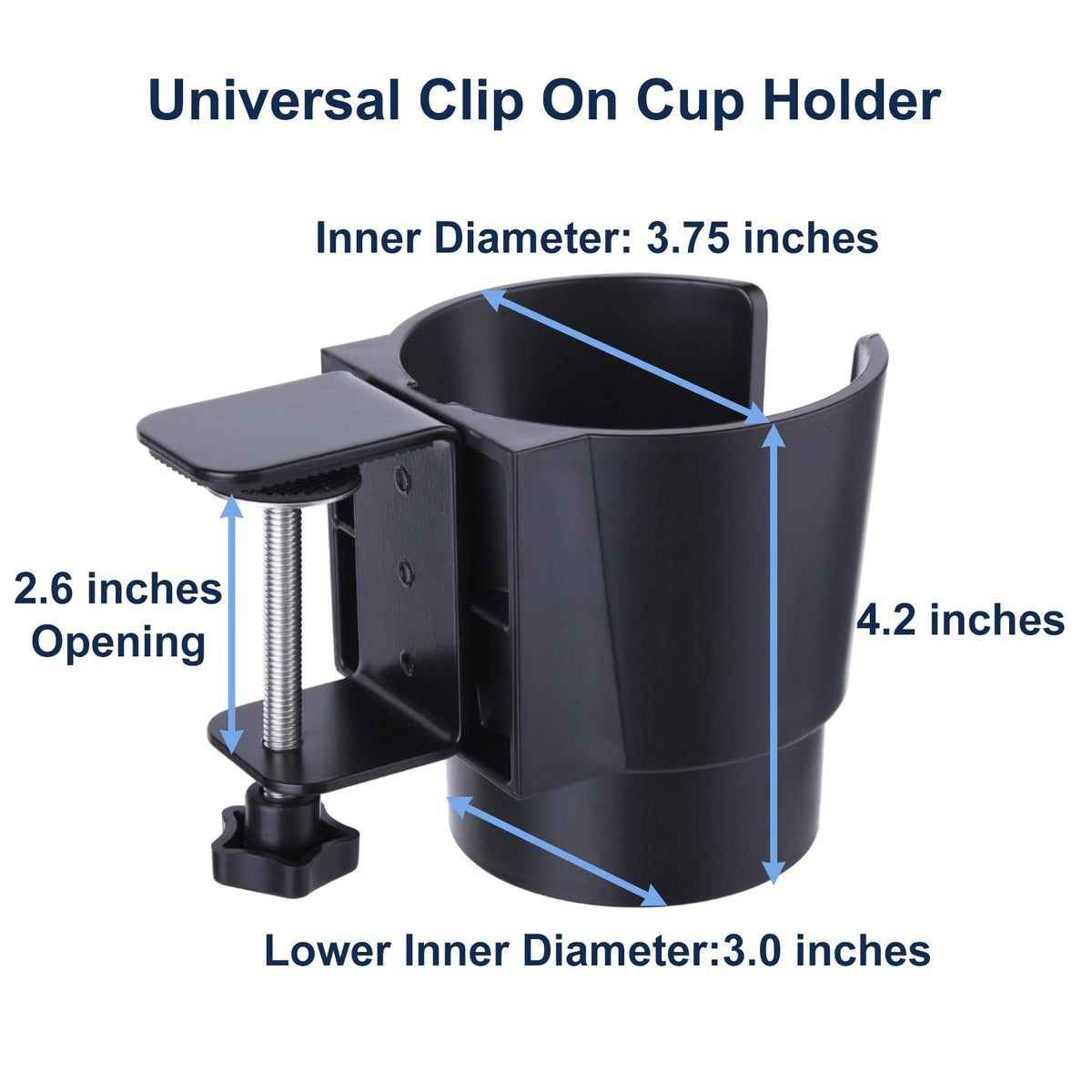 JAZBREY clip-on cup holder mounted on desk, reducing clutter.