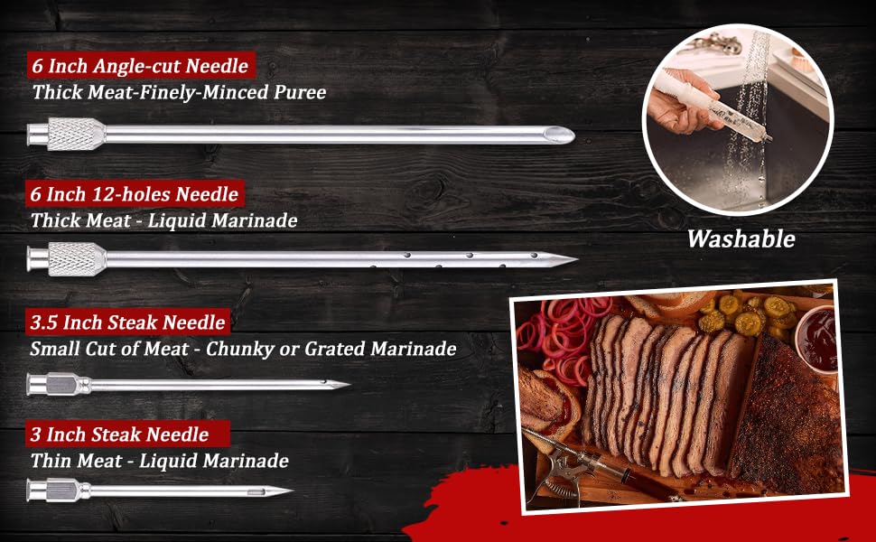 J&B Goods four commercial grade needles for versatile marinades.