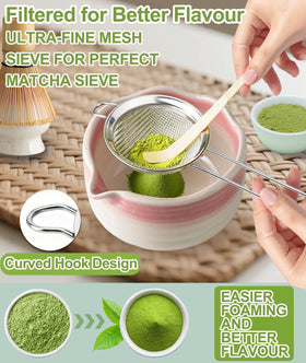 JBER stainless steel sifter supports uniform powder distribution for consistent matcha blending.